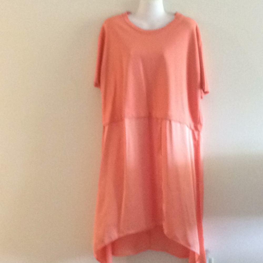 NWOT ZARA TOP..BEAUTIFUL..CORAL ORANGE COLOR